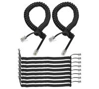JOINPAYA 10pcs Landlines Phone Cord Coiled Cords Telephone Black Pvc Abs Copper Material Convenient for Home and Office Use