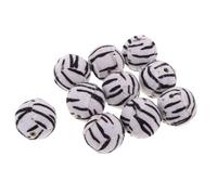 JOINPAYA 10pcs Leopard Print Cat Balls 4cm Fuzzy Fabric Interactive Kitten Teaser for Indoor Play and Exercise