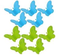 JOINPAYA 10pcs Magnetic Silicone Oven Mitts Heat Resistant Pot Holders Set, Microwave Safe Kitchen Gloves Non-slip Surface for Baking and Cooking, Blue and Green
