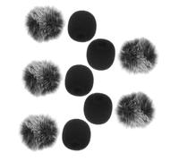 JOINPAYA 10pcs Mini Headset Mic Windscreen Covers Furry Microphone Windscreen Wind Protection for Outdoor Recording