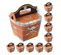 JOINPAYA 10pcs Mini Pirate Treasure Chest Party Favor Boxes with Sufficient Capacity and Easy Portability, Paper Candy Boxes for Special Occasion Presents and Party Treats