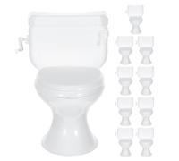 JOINPAYA 10Pcs Miniature Dollhouse Toilet Set Plastic Bathroom Furniture Accessories Realistic Tiny Toilet for Doll House Decor and Cake Topper