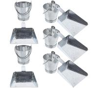 JOINPAYA 10Pcs Miniature Metal Buckets and Dustpans Set for Dollhouse Accessories, Artificial Gardening Decor, Photography Props for Indoor Outdoor Scenes