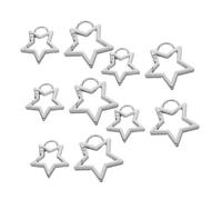JOINPAYA 10pcs Star Shaped Carabiner Keychain with Metal Construction and Reliable Spring Coil Versatile Hanging Buckles for Hiking Camping DIY Crafts and Accessories