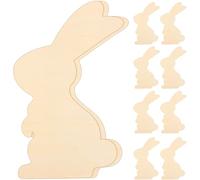 JOINPAYA 10pcs Unfinished Wooden Bunny Slices DIY Craft Wood Planks Blank Wood Chips for Easter Hanging Decorations Rabbit Shape Woodcrafts for Painting and Graffiti