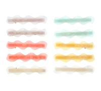 JOINPAYA 10pcs Wave Alligator Hair Clips Set for Women and Small Multi-color Acetate Hair Barrettes with Side Grip for Daily Styling and Makeup