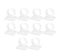 JOINPAYA 10pcs White Plastic Microphone Bracket with Wall Stand and Cable Clips, Desktop Mic Holder with Easy Installation and Space Saving Design for Concerts and Recording Studios