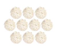 JOINPAYA 10pcs White Rattan Decorative Balls 5cm for Living Room Decor, Wedding and Kindergarten Filling Ornaments, Creative Weave Craft Home Accent Accessories
