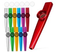 JOINPAYA 12 Pcs Metal Kazoos with Membranes for Adults Lightweight Musical Instruments for Beginners Easy to Play Educational Kazoo for Performance and Practice