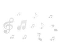 JOINPAYA 12 Pcs Music Notes Wall Stickers Mirror Music Note Decals 3D Acrylic Silver Adhesive Wall Decor for Classroom, Home, Room