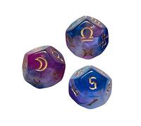 JOINPAYA 12-sided Polyhedral Astrological Dice Set 3pcs Acrylic Colorful Multi-sided Game Props for Astrology and Fortune Telling