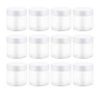 JOINPAYA 12pcs 60ml White Lid Empty Jar Containers for Cream Lotion Beads Storage, Refillable Cosmetic Cream Jars with Lids for DIY Craft and Travel Use