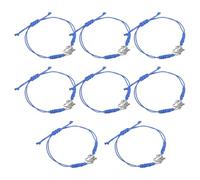 JOINPAYA 12Pcs Adjustable Blue Cheerleading String Bracelets for Cheer Team Spirit Accessories, Handmade Cord Wristbands for Cheerleaders and, Lucky Cheer Jewelry