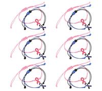 JOINPAYA 12Pcs Adjustable Braided Cord Awareness Bracelets for Women - Handmade Inspirational Pink Knotted Jewelry - Mental Health and Suicide Prevention Wristbands Set