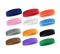 JOINPAYA 12pcs Breathable Sports Headband Set Elastic Slip Hairband for Running Yoga Outdoor Activities Quick Dry Sweat Absorption Random Colors Random Color