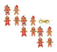 JOINPAYA 12Pcs Christmas Gingerbread Man Hanging Decoration: Cooking Gingerbread Man Ornaments Santa Xmas Hanging Decor for Christmas Tree DIY
