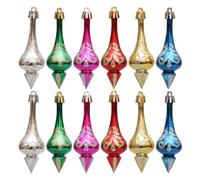 JOINPAYA 12pcs Christmas Tree Drop Ball Ornaments Shatterproof Plastic Finial Drop Decorations with Sturdy Design for Indoor Festive Party Hanging
