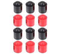 JOINPAYA 12pcs Cue Stick End Cap Rubber Red Black Non-slip Easy Install Billiard Stick Accessory for Practice Home Tables