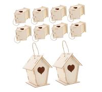 JOINPAYA 12pcs DIY Wooden Birdhouse Kit for Paintable Outdoor Bird Feeder Craft Natural Hanging Bird Houses for Garden Decor and Creative Arts Activities