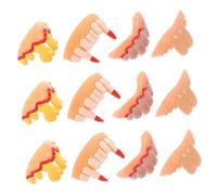 JOINPAYA 12Pcs Halloween Dentures Funny Teeth Props for Cosplay Vampire Accessories Zombie Teeth for Parties Material for Spooky Atmosphere
