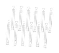 JOINPAYA 12pcs Heart-shaped Empty Bubble Bottles Refillable Bubble Blowing Tubes for Boys and Girls for Parties Weddings Beach Vacations and Outdoor Fun