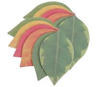 JOINPAYA 12pcs Leaf-shaped Sticky Memo Pads, Removable Cute Reminder Notes with 6 Colors (2 Pads Each), Office and School Self-stick Notes for Classroom, Library, Students, and Home Use