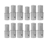JOINPAYA 12pcs Metal Threaded Tips Replacement for Broom Handle Connector and Telescopic Extension Pole Attachments, Straight Shape with Versatile Compatibility for Commercial and Household