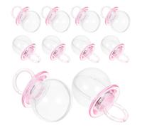 JOINPAYA 12pcs Mini Pink Pacifier-shaped Plastic Candy Boxes for Shower Party Favors, Small Treat Boxes for Sweets, Mints, Chocolates, Gender Reveal Celebration