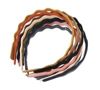 JOINPAYA 12pcs Plastic Wavy Hairband Headbands with Teeth for Women, Candy Color Mixed Set, Lightweight Sturdy Hair Accessories for Daily Wear and Sports Random Color