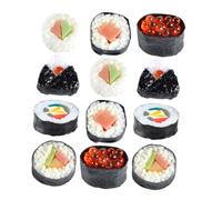 JOINPAYA 12pcs Realistic Onigiri Sushi Models PVC Fake Food Simulation Props for Photography Restaurant Display Japanese Cuisine Decoration