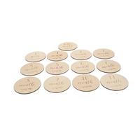 JOINPAYA 13pcs Monthly Growth Cards for Milestones Wooden Announcement Cards for Pregnancy Photos Chic Design for Capturing Precious Moments