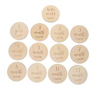 JOINPAYA 13Pcs Wooden Growth Cards for Shower Chic Monthly Cards Commemorate Every Moment with Engraved Photo Props for Newborn Memory Albums