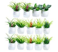 JOINPAYA 14pcs Miniature Simulation Bonsai Plant Pots for Dollhouse Micro Landscaping Maintenance Artificial Plants Decorative Home Desktop Ornaments