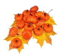 JOINPAYA 16Pcs Artificial Foam Mini Pumpkins 2.16 Inch Realistic Fake Pumpkins for Halloween Party Fall Harvest Thanksgiving Home Decoration