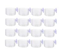 JOINPAYA 16pcs Fish Feeding Cups for Aquarium Holder Feeder Compact Design for Freshwater and Tanks Easy to Clean Feeding Supplies