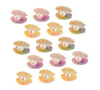 JOINPAYA 16pcs Luminous Shell Pearl Charms for DIY Decoration Glow Dark Resin Shell Figurines for Crafting Home Decor and present Ideas
