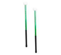 JOINPAYA 1pair Percussion Instrument Accessories Aluminum Alloy Felt Drumsticks for Marching Practice Comfortable Boys and Girls and Adults Green