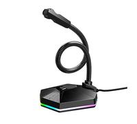 JOINPAYA 1pc Bendable Usb Microphone Rgb Lights Mini Desktop Mic for Video Conferencing Voice Chat and Online Classes Noise Play for Home Office Use