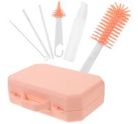 JOINPAYA 1set Bottle Cleaning Brush Nipple Cleaner Portable Storage Box Drying Rack for Bottle Lightweight Practical Design for Home Travel Use