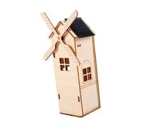 JOINPAYA 1Set DIY Solar Windmill Kit Unfinished Wooden Craft Model for Stem Education Fun Science Project Easy Assembly Plaything for Birthdays and Christmas