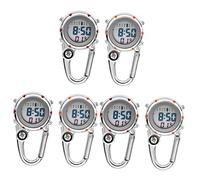 JOINPAYA 1set Glow The Dark Clip Watch Metal Buckle Watch for Climbing and Outdoor Activities Red Orange Stylish Timepiece for Adventure 2pcs