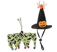 JOINPAYA 1set Halloween Cat Costume Collar and Witch Hat Cute Outfit for Pets for Halloween and Cosplay Events
