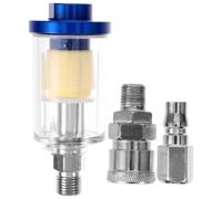 JOINPAYA 1set Inline Air Compressor Oil Water Separator Filter for Pneumatic Spray Gun with Transparent Housing Reusable Element Moisture Trap for Airless Paint Sprayer and Air Tools