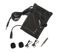 JOINPAYA 1set Lavalier Clip Microphone for Live Streaming Lectures Interviews Wired Lapel Mic Noise Filtering Portable Compact