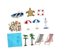 JOINPAYA 1set Lifebuoy Micro Landscape Boat Dolls Mini Tiny Mini Beach Seaside Embellishments Dollhouse Accessories Micro Dollhouse Beach Accessories Resin 12pcs