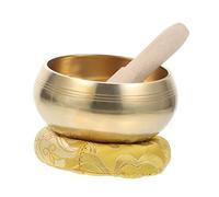 JOINPAYA 1set Meditation Singing Bowl Cushion and Mallet Handmade Tibetan Music Bowl for Relaxation Yoga and Mindfulness Practices Healing Tool