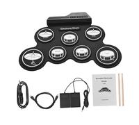 JOINPAYA 1set Portable Electronic Drum Kit Boys and Girls Drum Set Electric Box Practice Pad Roll-up Set Digital for Adults and Boys and Girls Quiet