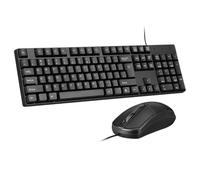 JOINPAYA 1set Wired USB Keyboard and Mouse Combo Quiet Simple Computer Accessory with High-response Optical Mouse Play for Home and Office Use
