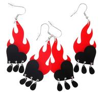 JOINPAYA 2 Pairs Flame Heart Dangle Earrings for Women, Chic Valentine’S Day Drop Earrings, Lightweight Metal Alloy Jewelry for Parties and Daily Wear