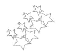 JOINPAYA 2 Pairs Silver Star Dangle Earrings Hollow Five-Pointed Star Drop Earrings for Women and Vintage Style Sparkly Rhinestone Jewelry